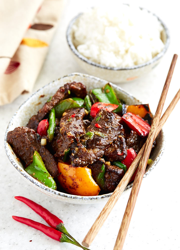 Hunan Beef with Peppers and Asparagus IFOODBLOGGER