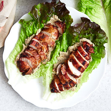 Healthy Chicken Lettuce Wraps with Leek Pate