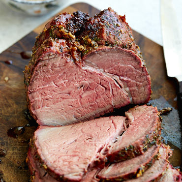 Top Round Roast, cooked low and slow, until perfectly fork-tender. Garlic and herb-crusted, this roast is a delight. Serve with roasted vegetables for a healthy, low-carb, paleo-friendly meal.