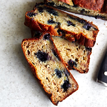 Banana Bread with Blueberries and Yogurt