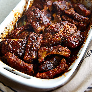 Whisky Sauce Baby Back Ribs Cooked in Oven