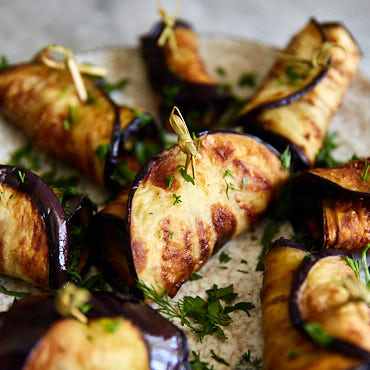 Fried Eggplant with Garlic and Herbs