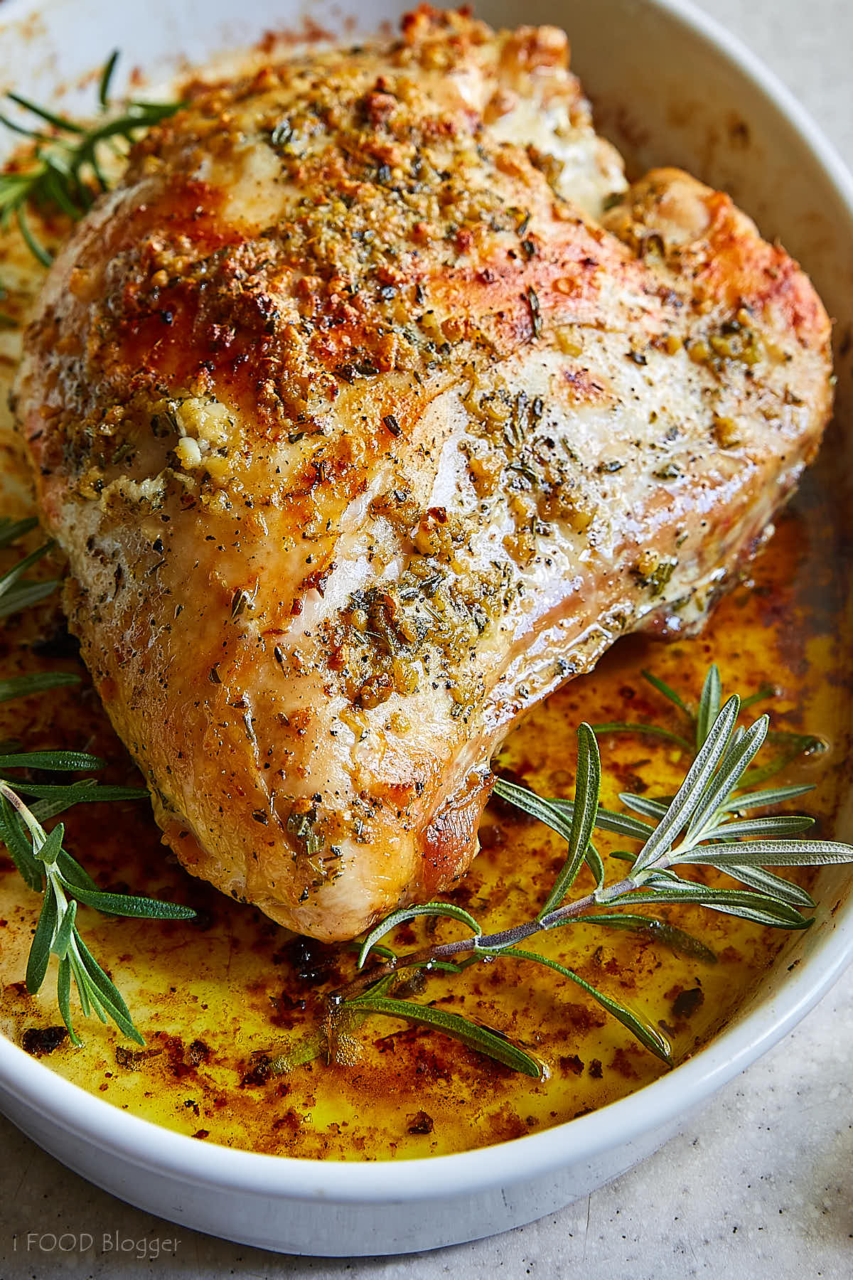 Roasted Turkey Breast with Herb Infused Butter - i FOOD Blogger