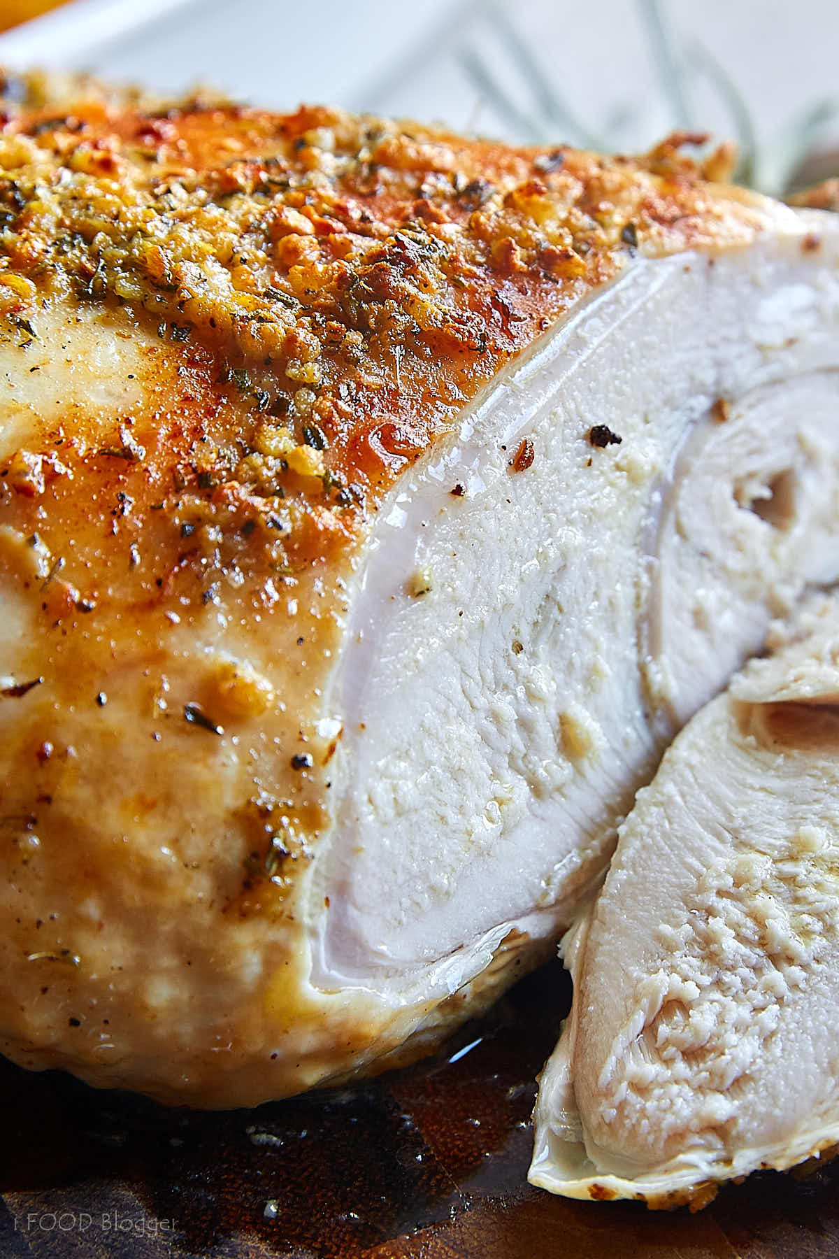 Roasted Turkey Breast with Herb Infused Butter - i FOOD Blogger