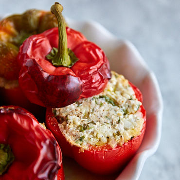 Super healthy yet super delicious Ground Turkey and Quinoa Stuffed Peppers.