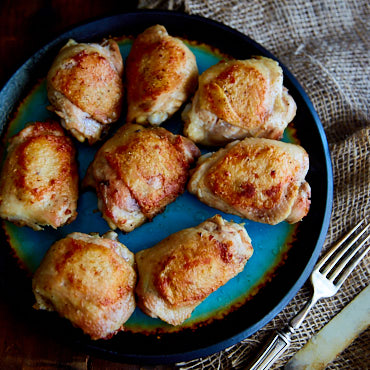 1-Ingredient Chicken Thighs. That's right, only 1 ingredient is required to get crispy-skinned, fall-off-the-bone tender, super flavorful chicken thighs.