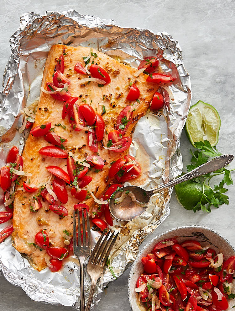 Broiled Steelhead Trout with Cherry Tomato and Shallot Relish - i FOOD ...