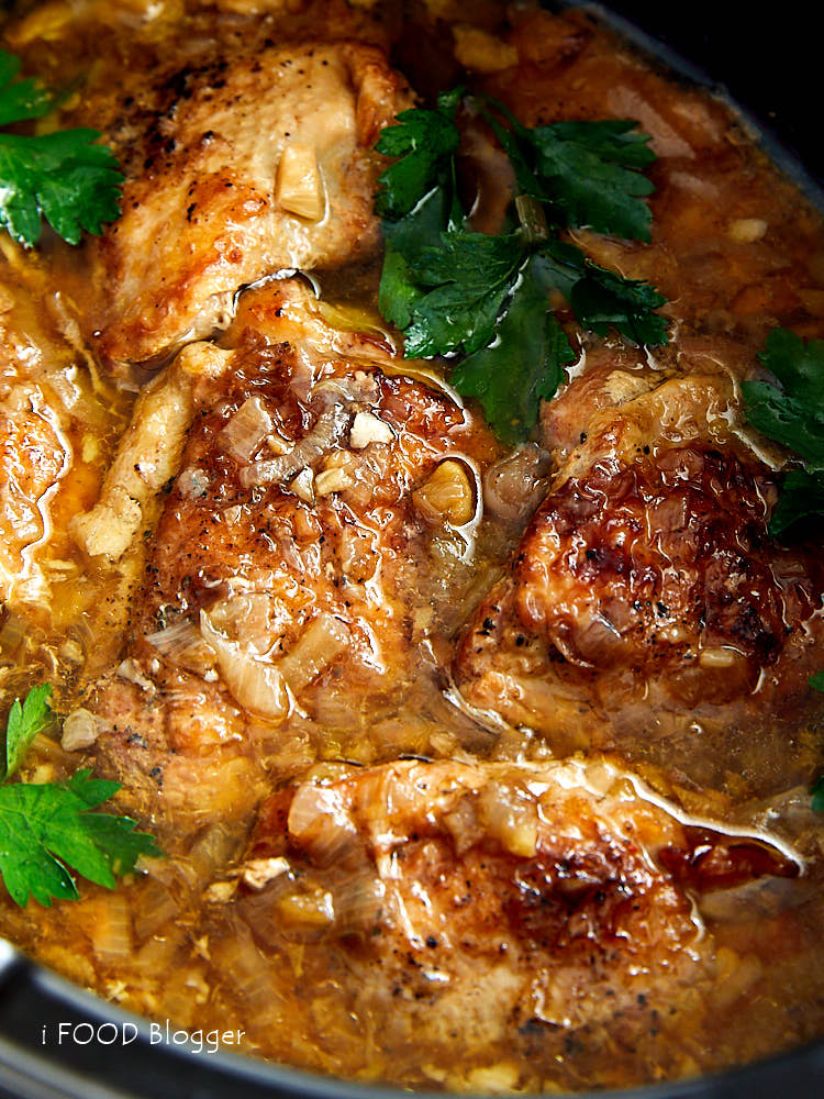 Rustic Slow Cooker Chicken - Inside the Slow Cooker | ifoodblogger.com