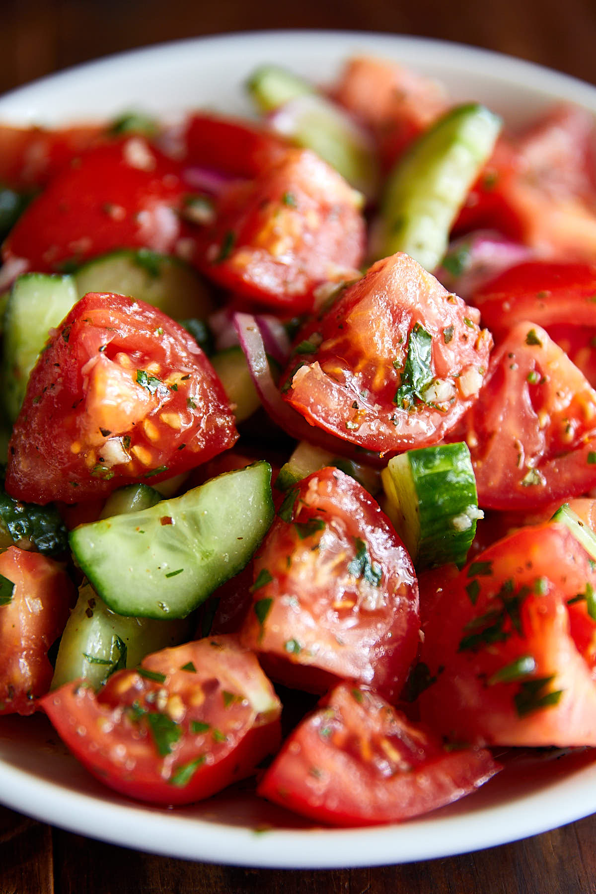 Rustic Cucumber and Tomato Salad - i FOOD Blogger