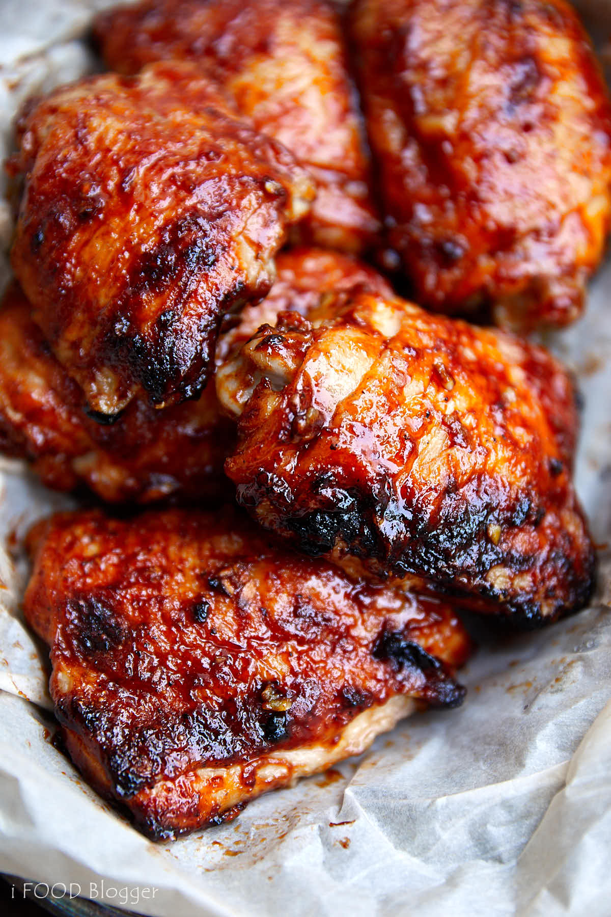 Baked BBQ Chicken Thighs - i FOOD Blogger