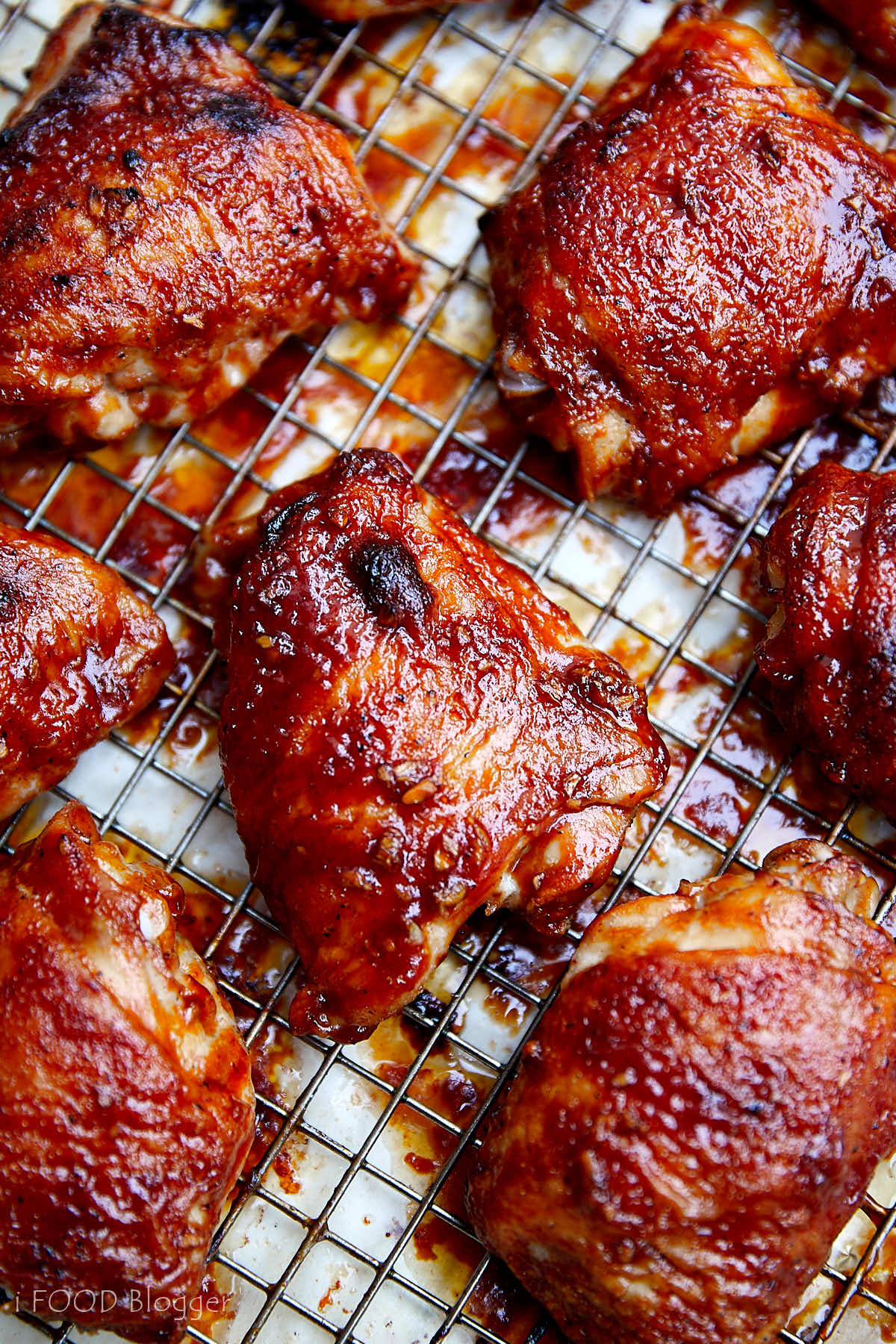 Baked BBQ Chicken Thighs - i FOOD Blogger