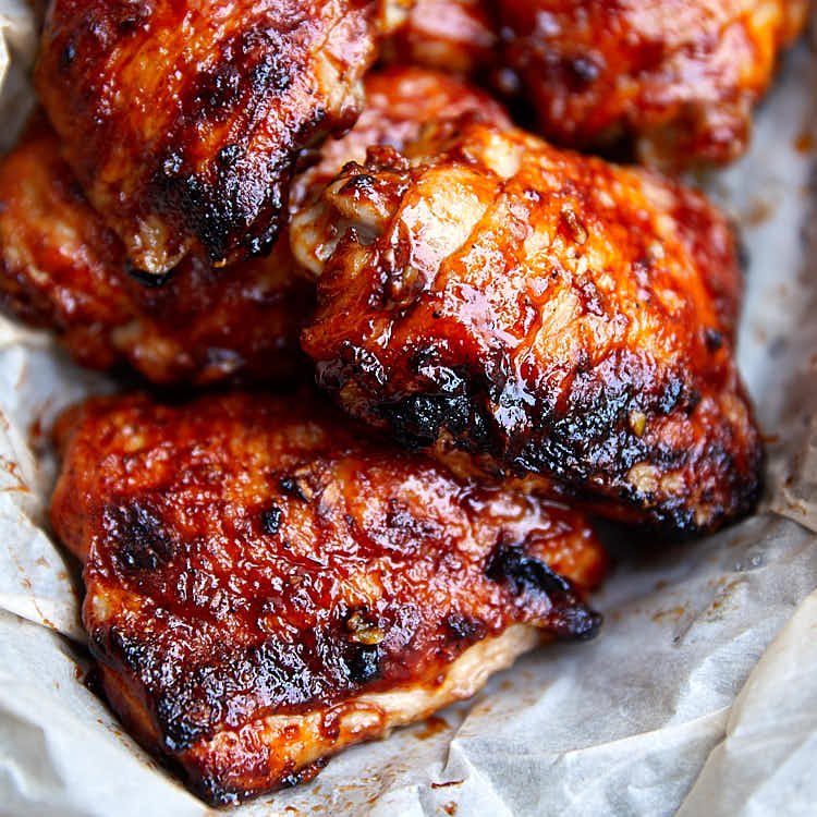 Baked BBQ Chicken Thighs - i FOOD Blogger