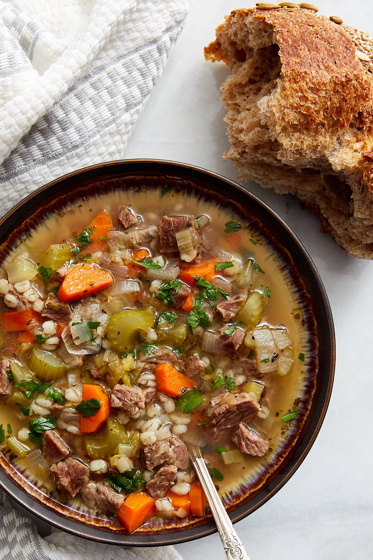 Beef and Vegetable Soup - delicious, comforting and perfect for a cold day. | ifoodblogger.com
