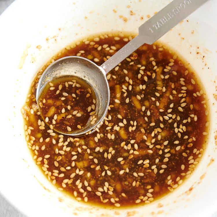 Sesame Soy sauce in a bowl.